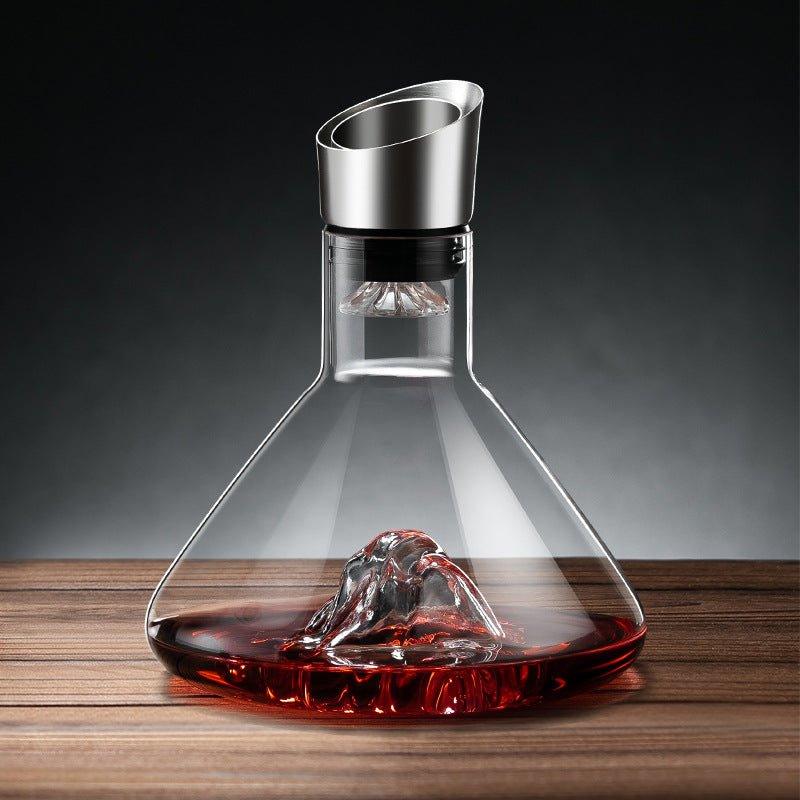 Glazen Wijnkaraf met Cascade Design voor Optimale Beluchting en Aroma