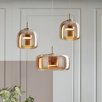 Hanglamp Rookglas Retro Trio Handgeblazen Dimbaar Verstelbaar Zwart