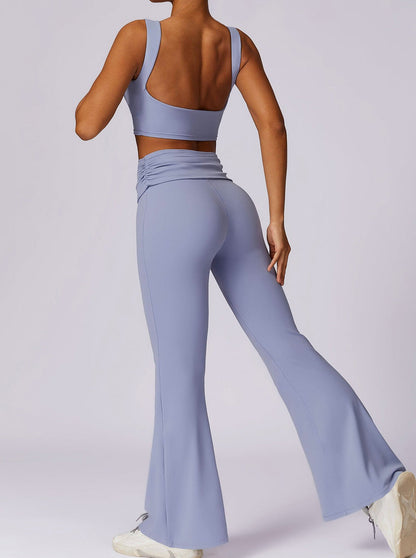 Vrouwelijke Leggings Lichtblauw met Vouwband Comfortabel