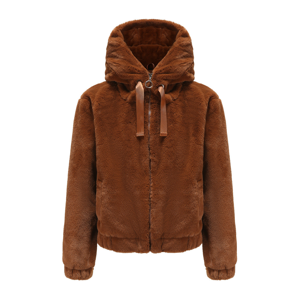 Dames Fleecejas met Capuchon Zacht Teddy Bontlook