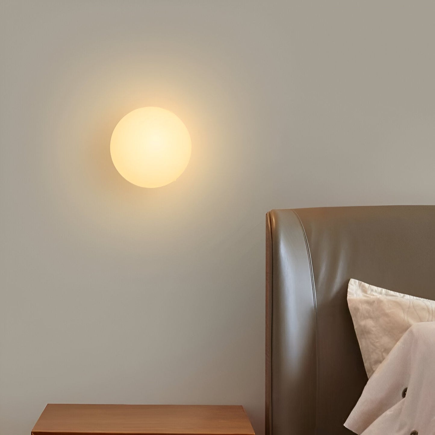 Wandlamp Rond Gesatineerd Glas Minimalistisch Japandi Ø12 Ø20 Slaapkamer Hal