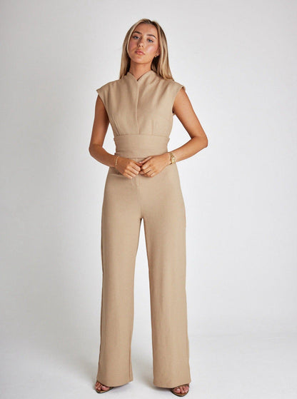 Jumpsuit met Wijde Pijpen voor Vrouwelijke Stijl