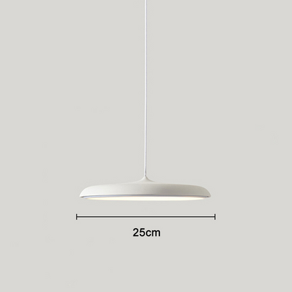 Scandinavische ultradunne schijfvormige hanglamp met diffuus ledlicht voor moderne interieurs