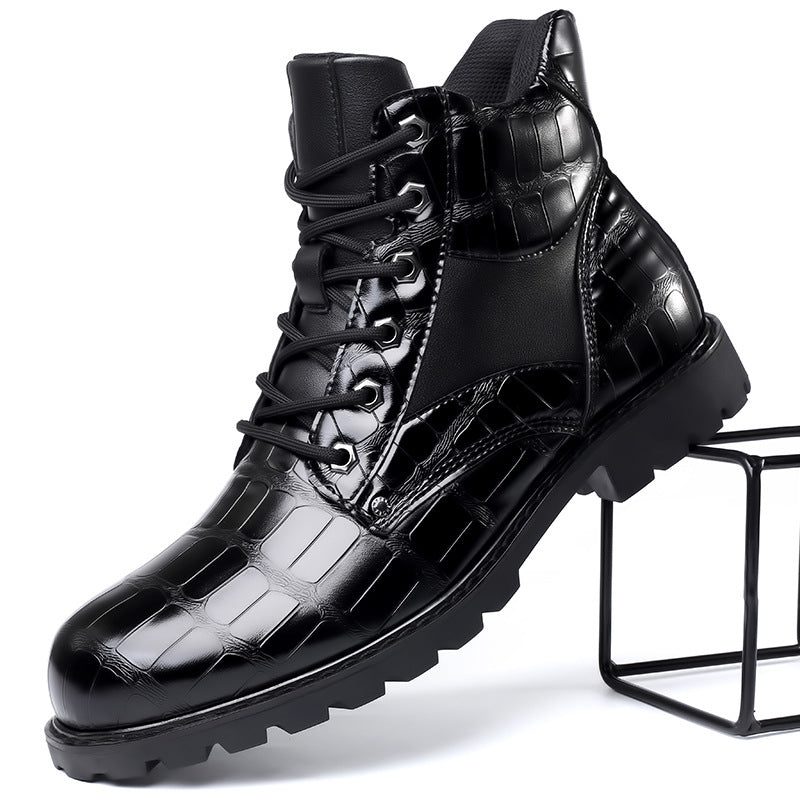 Herenlaarzen Leer Croco Design Luxe Stijl