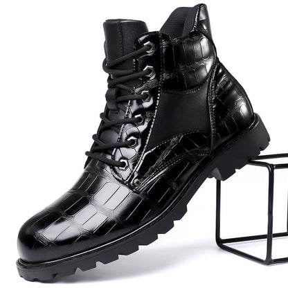 Herenlaarzen Leer Croco Design Luxe Stijl