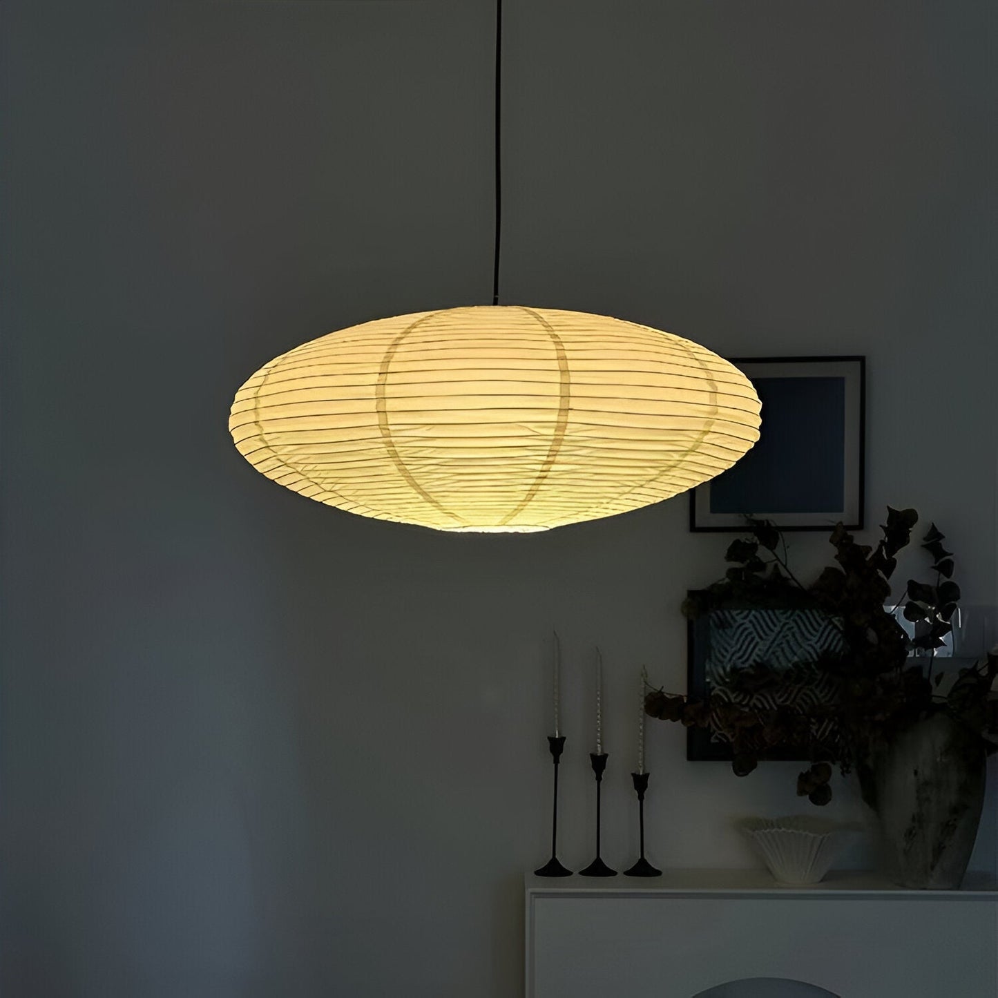 Plafondlamp Mulberry Papier Japandi Design Ø50 Ø60 LED Dimbaar Wit Geometrisch