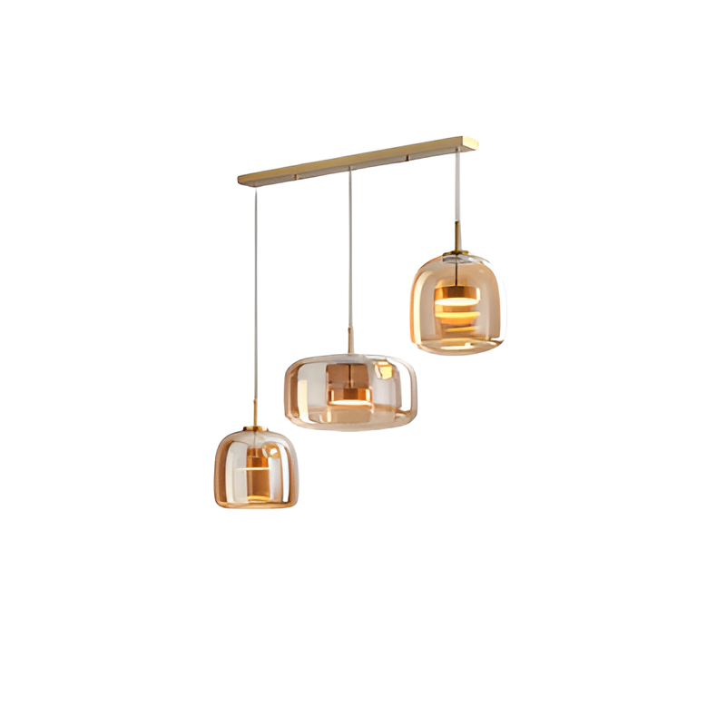 Hanglamp Rookglas Retro Trio Handgeblazen Dimbaar Verstelbaar Zwart