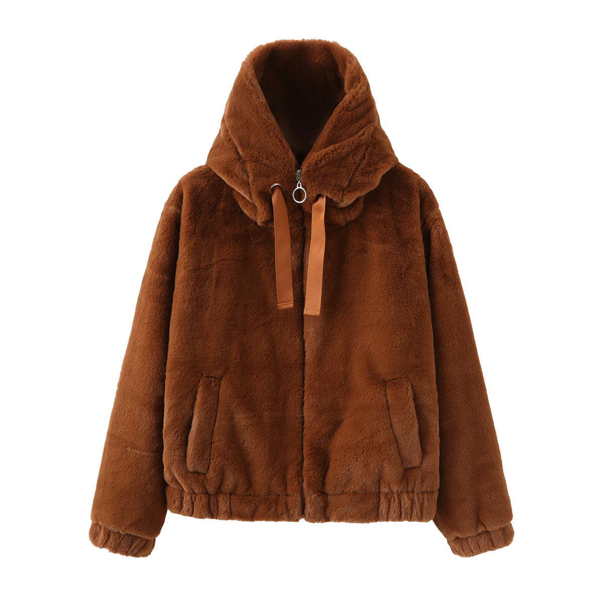 Dames Fleecejas met Capuchon Zacht Teddy Bontlook