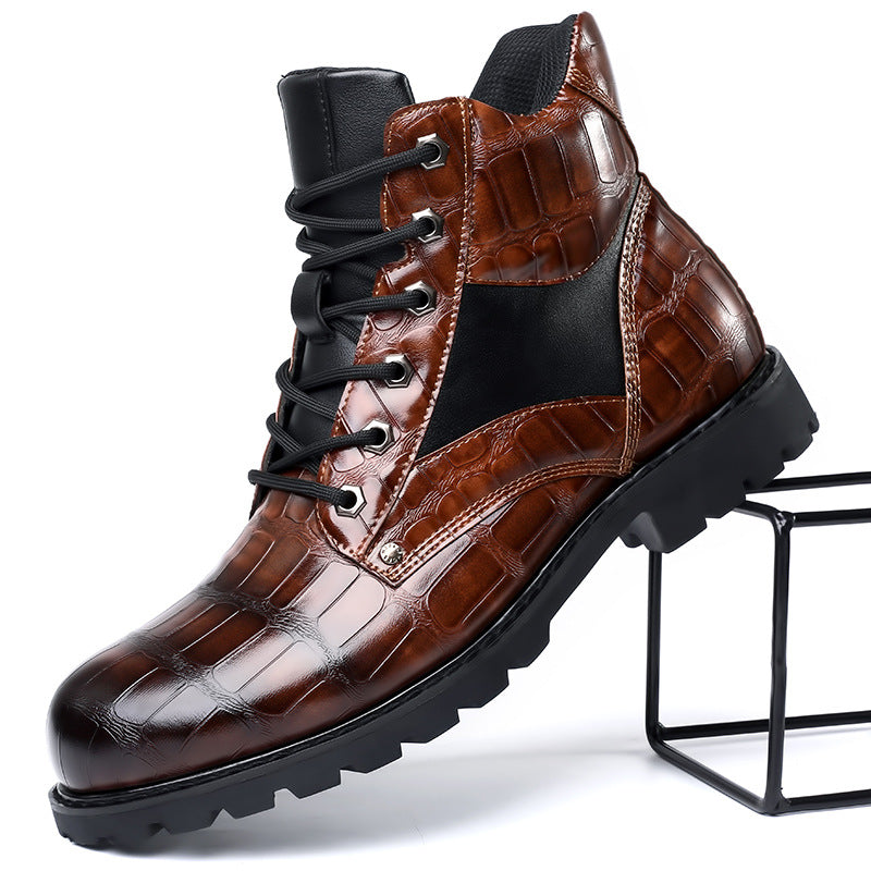 Herenlaarzen Leer Croco Design Luxe Stijl - StudioMarella