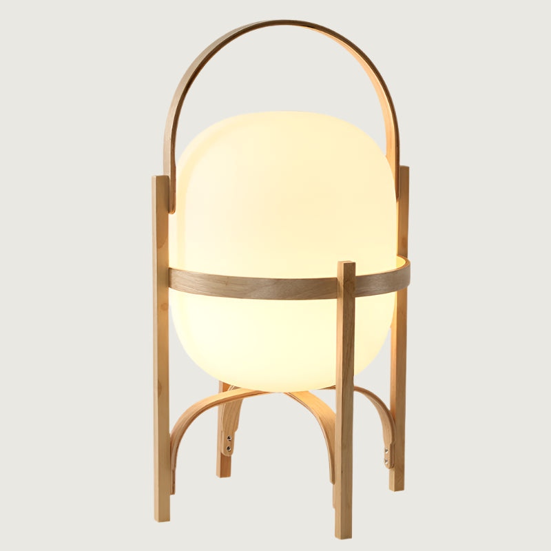 Tafellamp Hout Opaal Glas Naturel 3 Maten Woonkamer Slaapkamer Sfeerverlichting Staande Lamp Japandi Scandinavisch