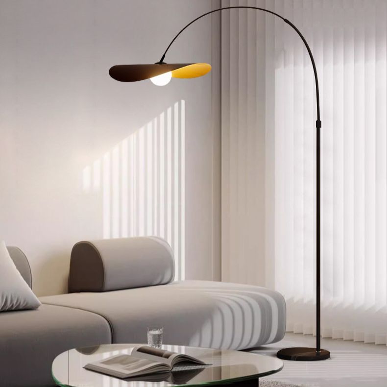 Boog Vloerlamp LED IJzer Acryl Zwart Woonkamer Leeshoek Staande Lamp Minimalistisch Wabi Sabi Booglamp Modern Interieur