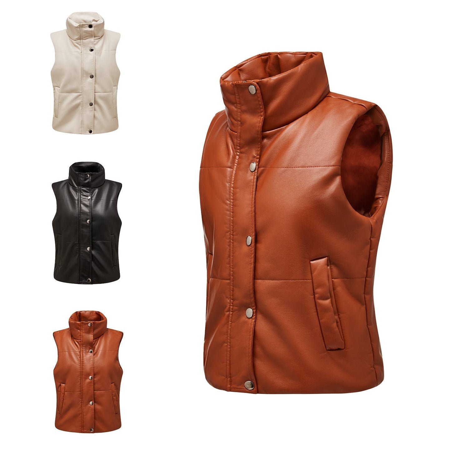 Dames Bodywarmer Warm Gewatteerd Met Hoge Kraag
