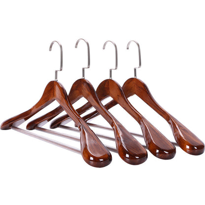 Kledinghangers Hout Metaal Donkerbruin Garderobe Kast Jas Hanger Set Luxe Kledinghanger Antislip Vormbehoud