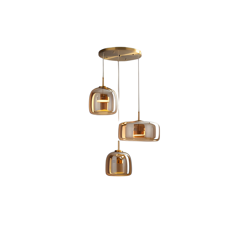 Hanglamp Rookglas Retro Trio Handgeblazen Dimbaar Verstelbaar Zwart