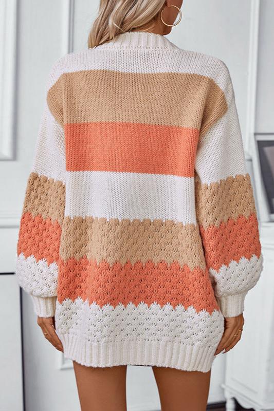 Gebreide Cardigan Warm Gestreept Gezellig