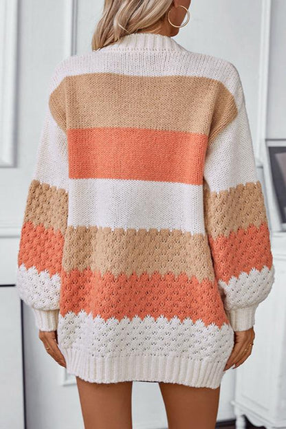 Gebreide Cardigan Warm Gestreept Gezellig