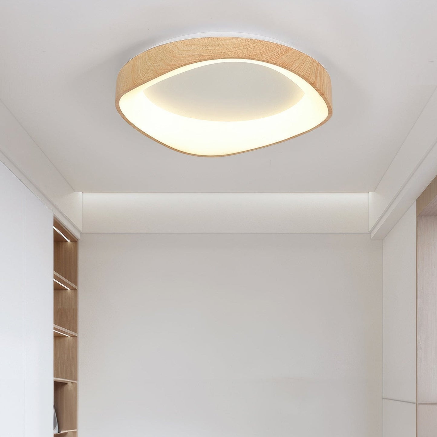 Plafondlamp LED Houtlook Scandinavisch Acryl IJzer Woonkamer Slaapkamer 40 50 60cm