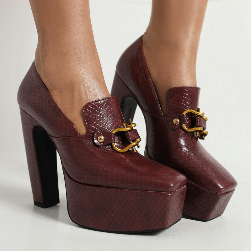 Dames Hakken met Platform en Blokhak Elegant