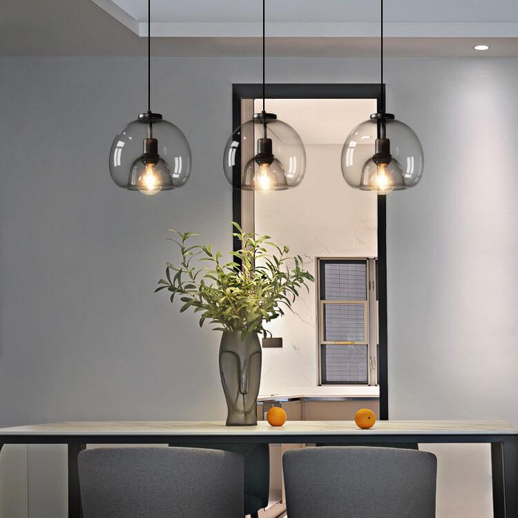 Hanglamp Rookglas Bol E27 25cm Eetkamer Slaapkamer Bar Industrieel Glazen Pendellamp Smoke Grijs Plafondlamp