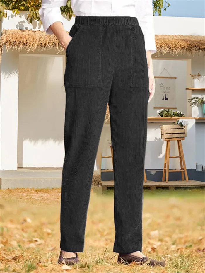 Dames Corduroy Broek Effenvoudig Model