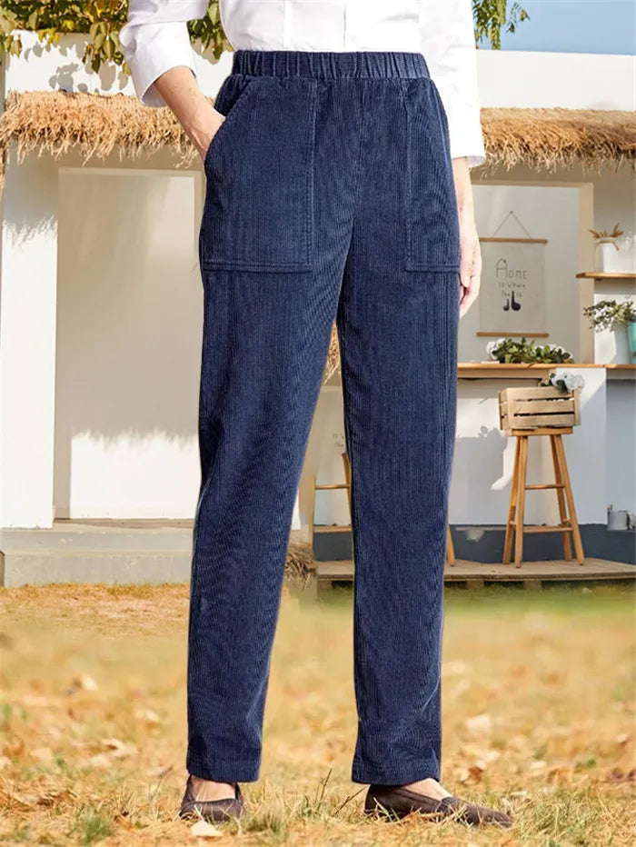 Dames Corduroy Broek Effenvoudig Model