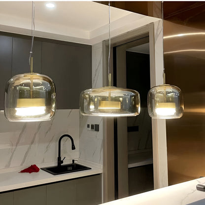 Hanglamp Rookglas Retro Trio Handgeblazen Dimbaar Verstelbaar Zwart