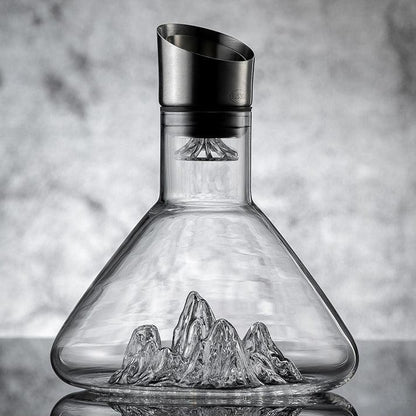 Glazen Wijnkaraf met Cascade Design voor Optimale Beluchting en Aroma