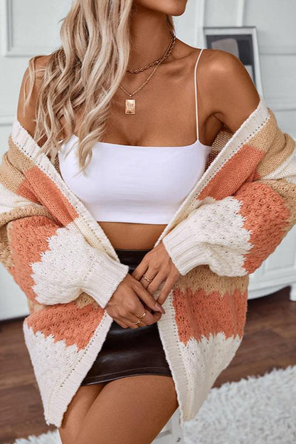 Gebreide Cardigan Warm Gestreept Gezellig