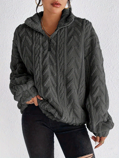 Dames Fleece Trui Warm en Zacht met Hoge Kraag