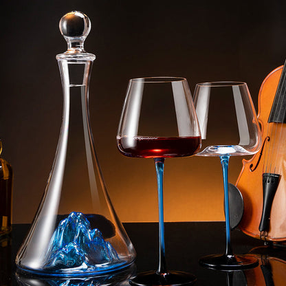 Wijnglas Blauwe Steel Bordeaux Karaf Set Handgeschilderd Glas Tafelstuk Wijn