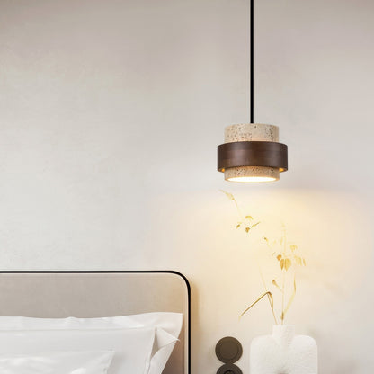 Ascend Retro Stenen Wabi-Sabi Hanglamp Travertijn Hout LED GX53 Eetkamer Verlichting Modern Minimalistisch
