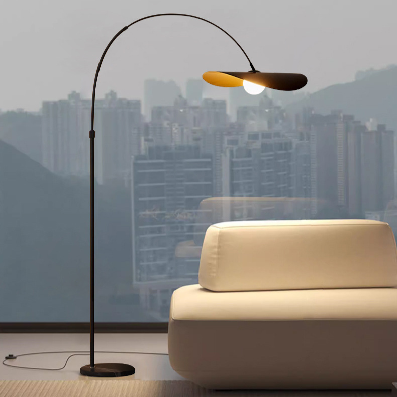 Boog Vloerlamp LED IJzer Acryl Zwart Woonkamer Leeshoek Staande Lamp Minimalistisch Wabi Sabi Booglamp Modern Interieur