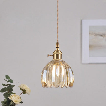 Japanse glazen hanglamp E27 glas transparant eetkamer bar verlichting minimalistisch design ribbelglas keuken hanglamp