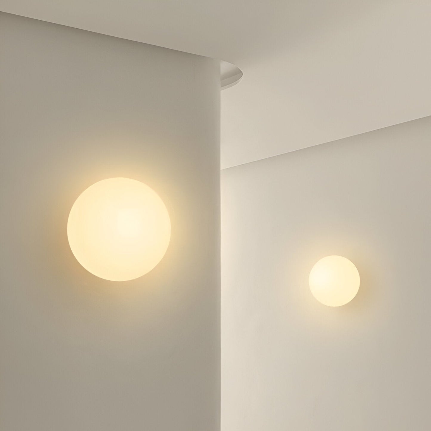 Wandlamp Rond Gesatineerd Glas Minimalistisch Japandi Ø12 Ø20 Slaapkamer Hal