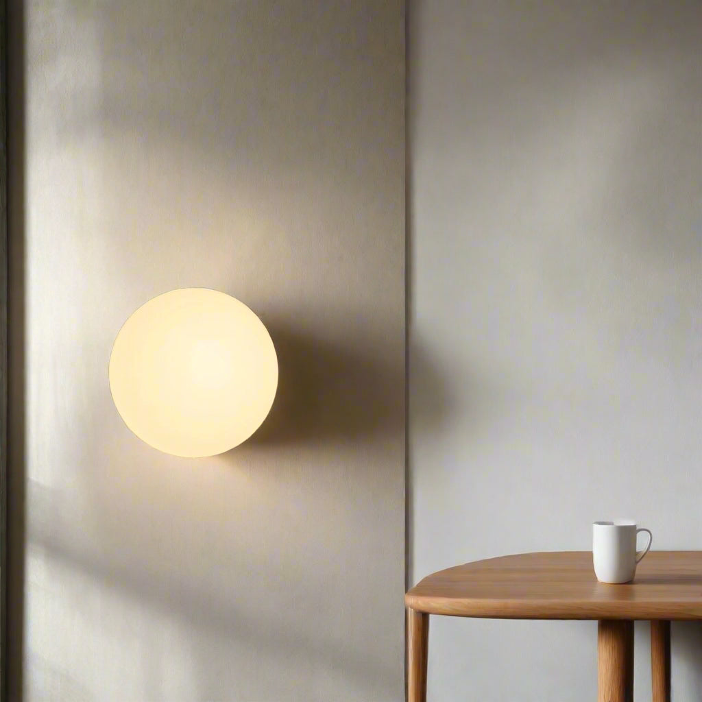 Wandlamp Rond Gesatineerd Glas Minimalistisch Japandi Ø12 Ø20 Slaapkamer Hal