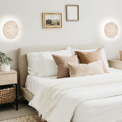 Wandlamp Travertin Rond LED Modern Natuursteen Ø23 Ø30