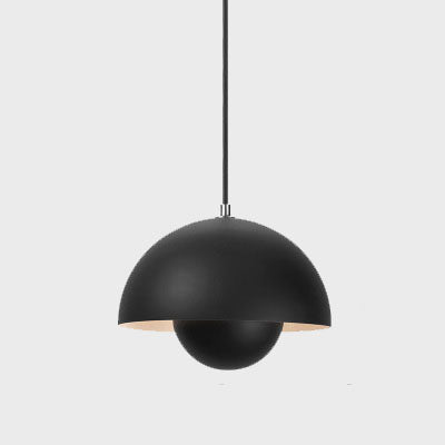 Scandinavische Hanglamp Halfrond Metalen Kap 1-Lichtpunt Modern Design Eetkamer Woonkamer