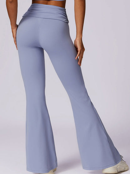 Vrouwelijke Leggings Lichtblauw met Vouwband Comfortabel - StudioMarella