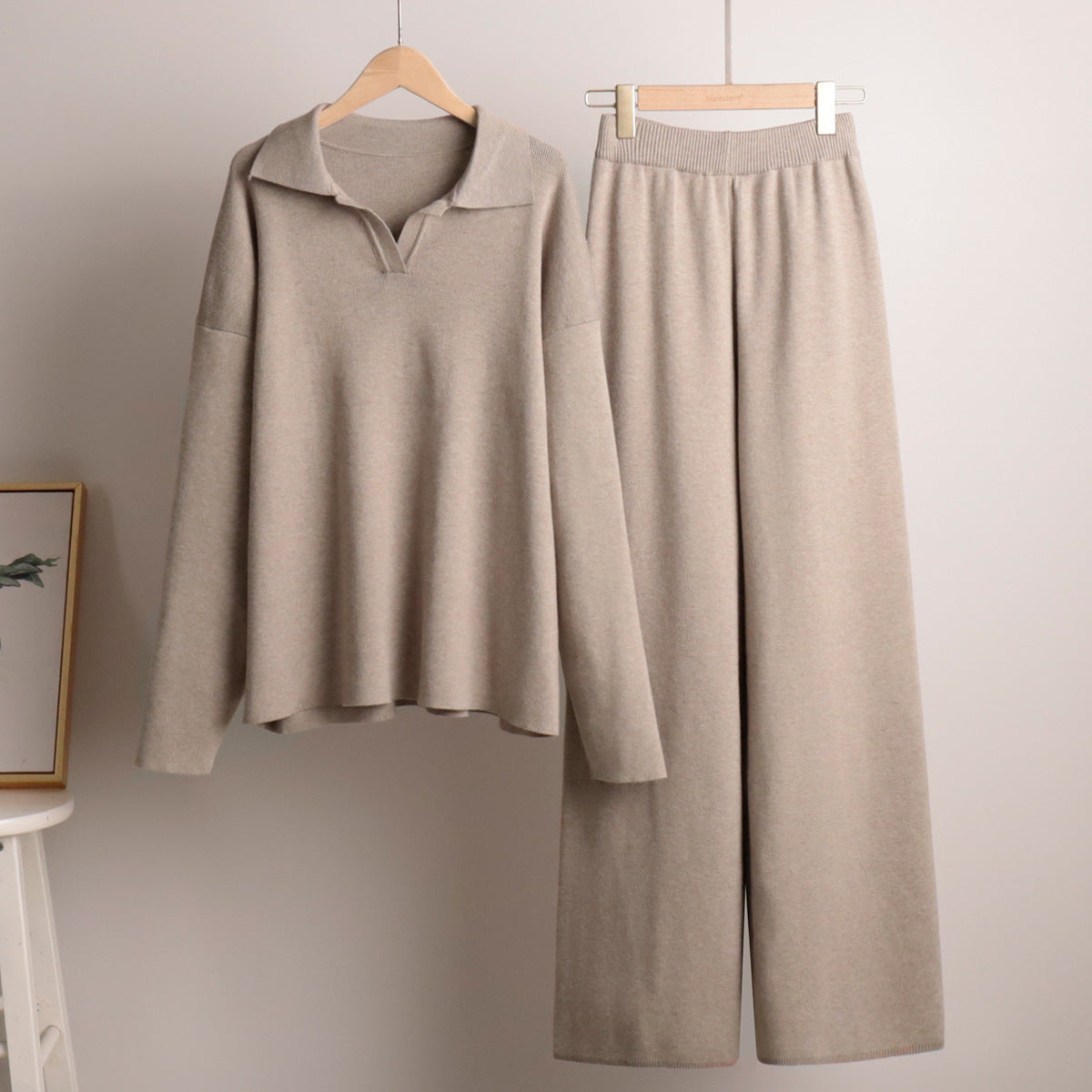 Dames Loungewear Set - Zacht Gebreid Oversized Sweat Set
