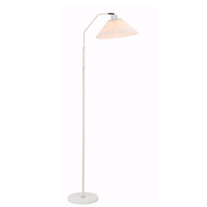 Vloerlamp Geplooide Kap Metaal 149cm Woonkamer Slaapkamer Dimbaar Staande Lamp Stof Retro Scandinavisch Leeslamp