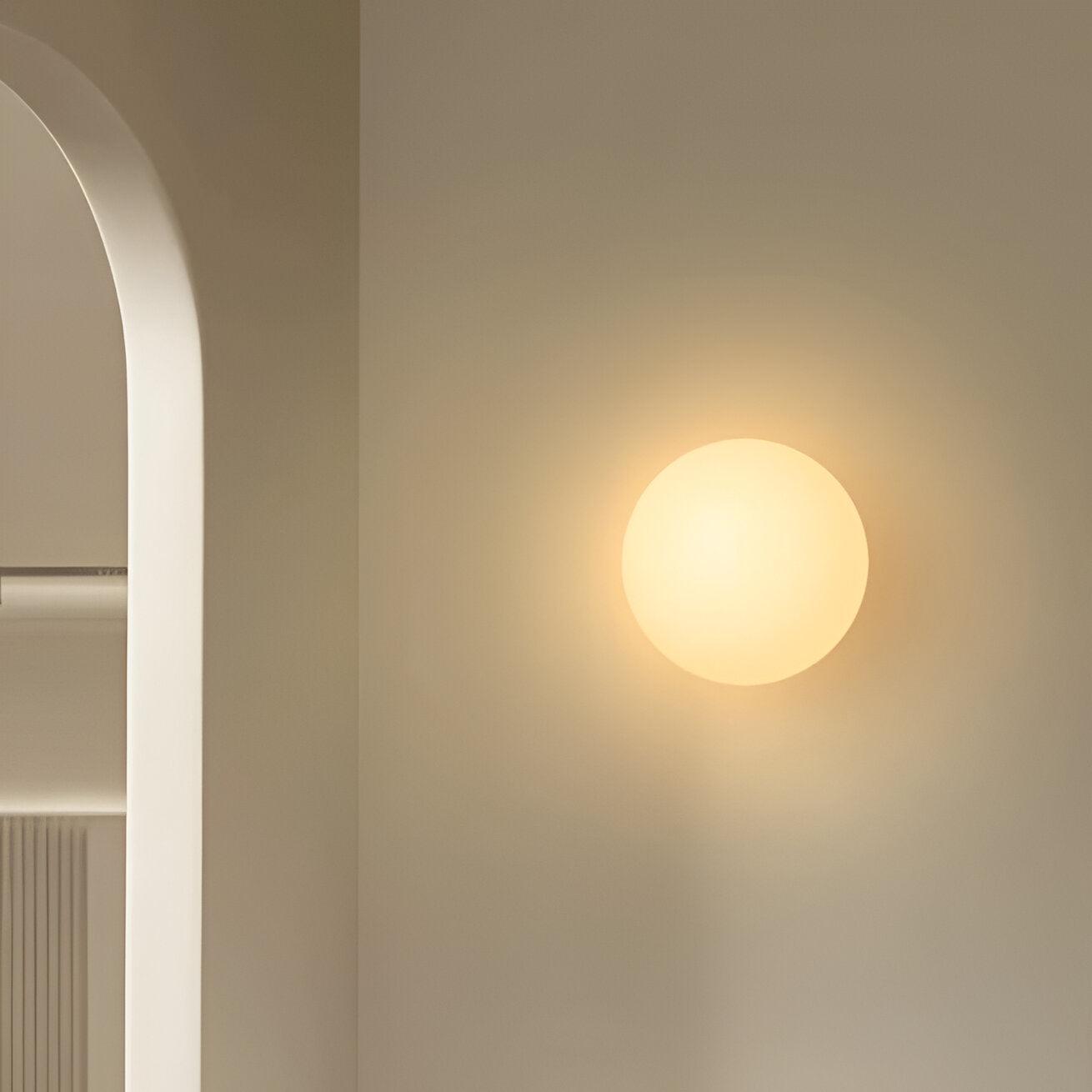 Wandlamp Rond Gesatineerd Glas Minimalistisch Japandi Ø12 Ø20 Slaapkamer Hal