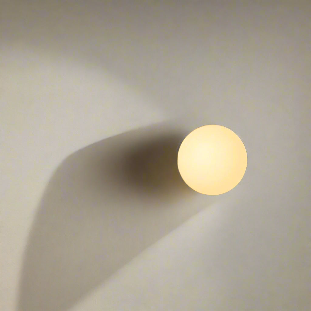 Wandlamp Rond Gesatineerd Glas Minimalistisch Japandi Ø12 Ø20 Slaapkamer Hal