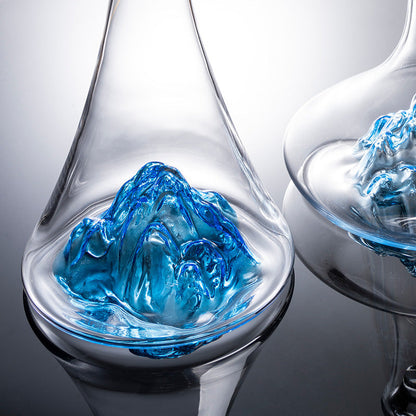 Wijnglas Blauwe Steel Bordeaux Karaf Set Handgeschilderd Glas Tafelstuk Wijn