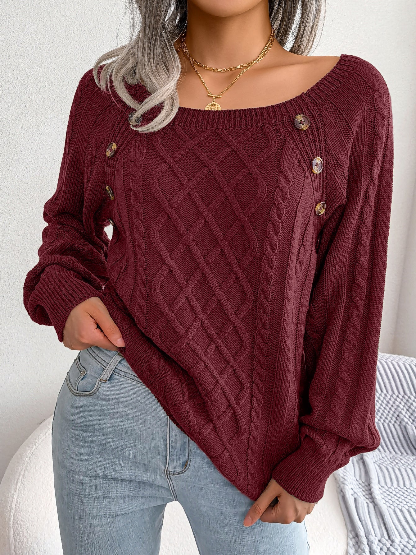 Dames Gebreide Trui Comfortabele Pasvorm Elegant