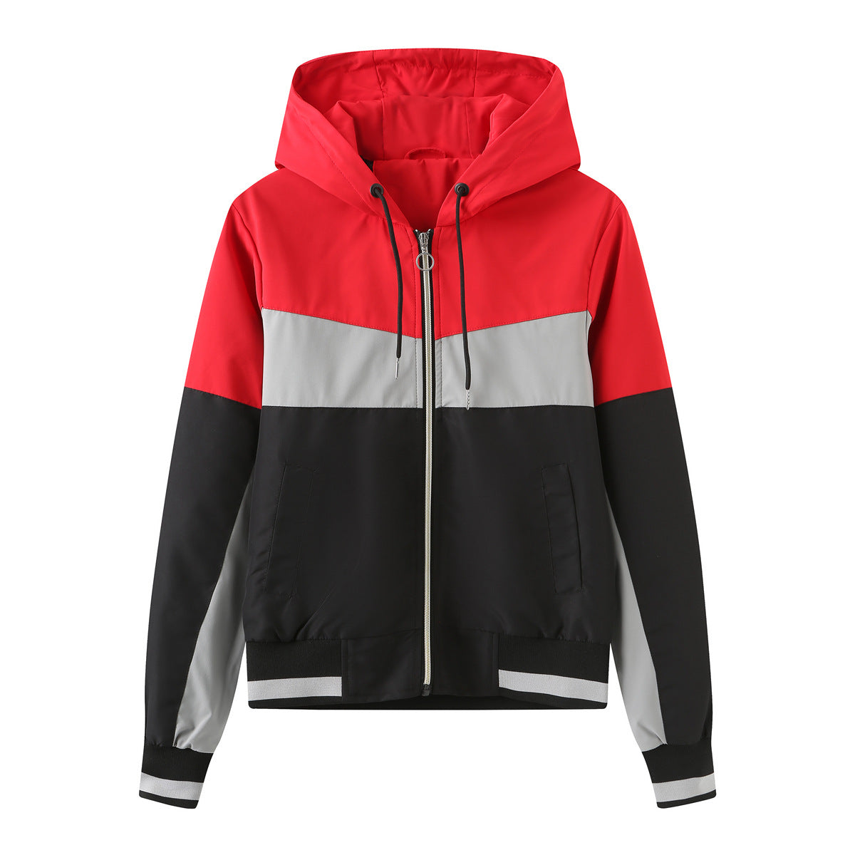 Dames Waterdichte Windjack Met Capuchon Colorblock