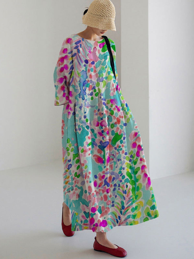 Vrouwelijke Zomerjurk met Bloemenprint Mooi en Luchtig
