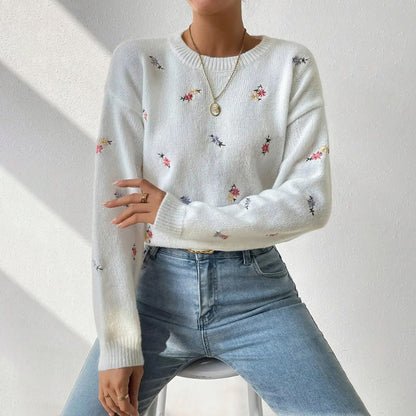 Bloementrui Casual Met Rond Hals Voor Vrouw - StudioMarella