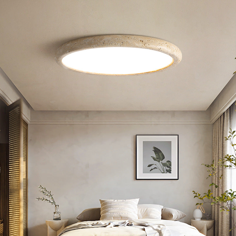 Stenen plafondlamp travertijn LED 3000K beige plafondverlichting slaapkamer woonkamer rond design Ø38 Ø48 Ø58