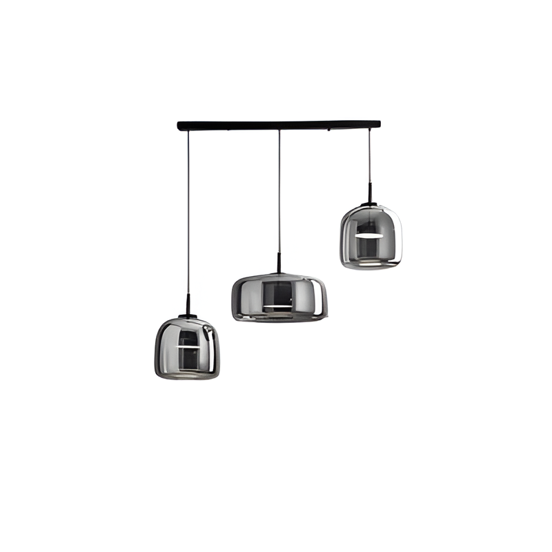 Hanglamp Rookglas Retro Trio Handgeblazen Dimbaar Verstelbaar Zwart