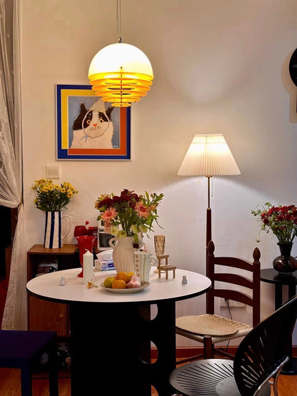 Stijlvolle Hanglamp Bauhaus Design Oranje-Wit Sfeerverlichting voor Moderne Interieurs